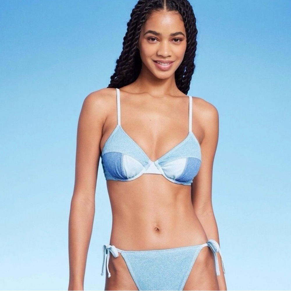 NEW with tags Wild Fable Denim look bikini